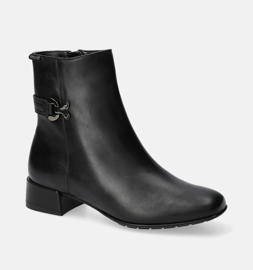 Mephisto Johana Zwarte Enkellaarzen met Lage Hak voor dames (379080) - geschikt voor steunzolen
