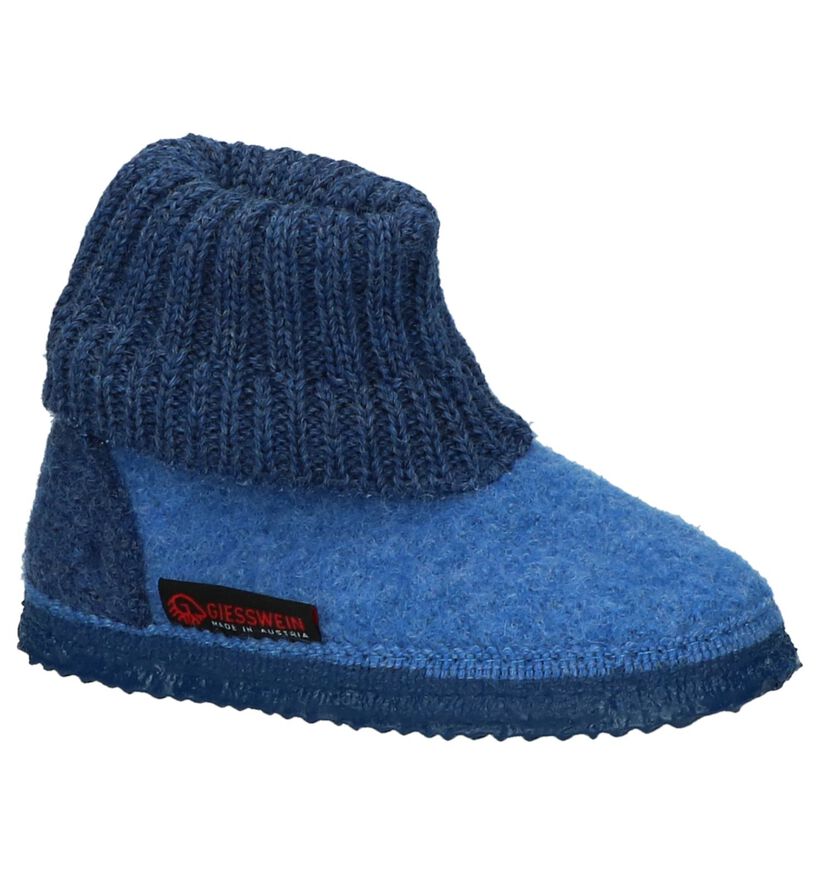 Giesswein Kramsach Pantoufles en Bleu en laine (300058)