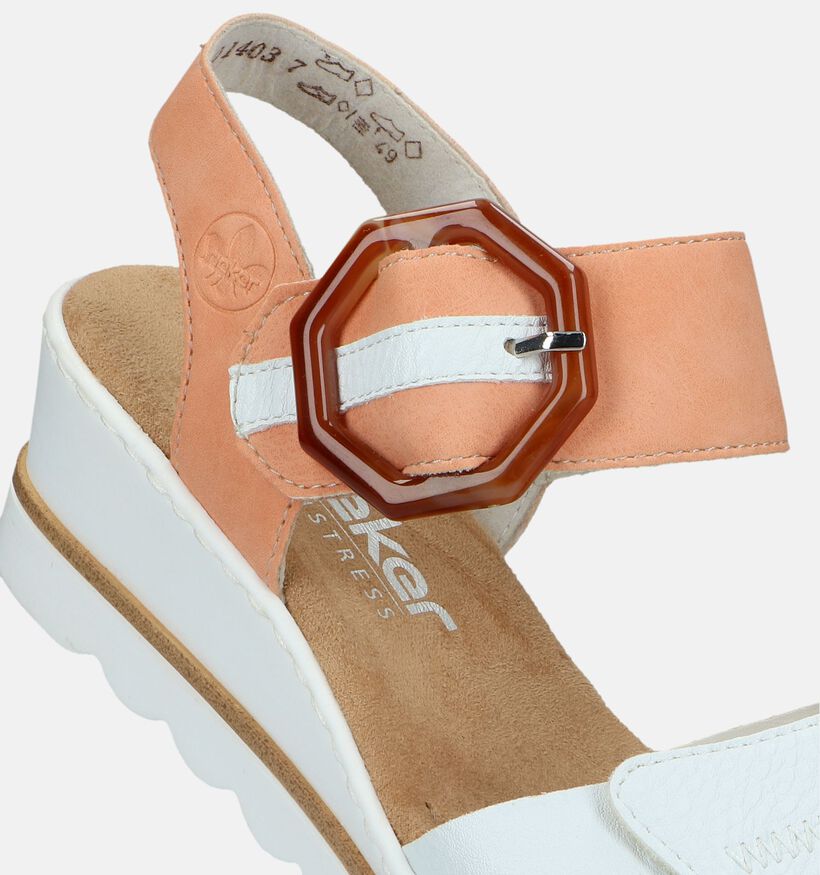 Rieker Oranje Sandalen met sleehak voor dames (339136)
