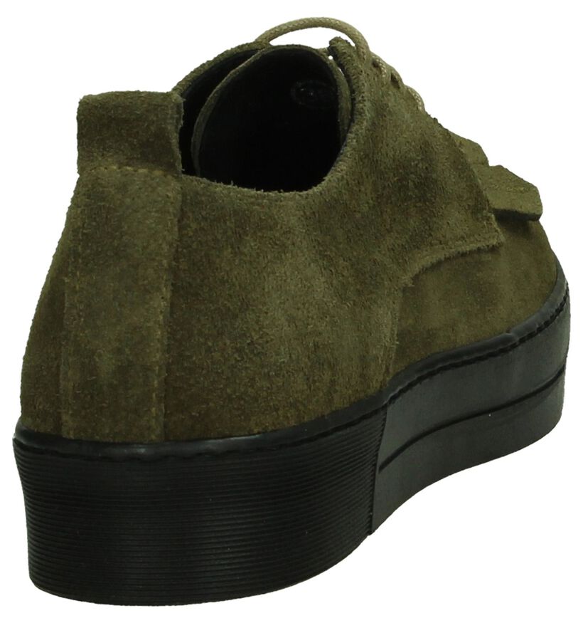Louisa Baskets basses en Vert kaki en daim (202549)