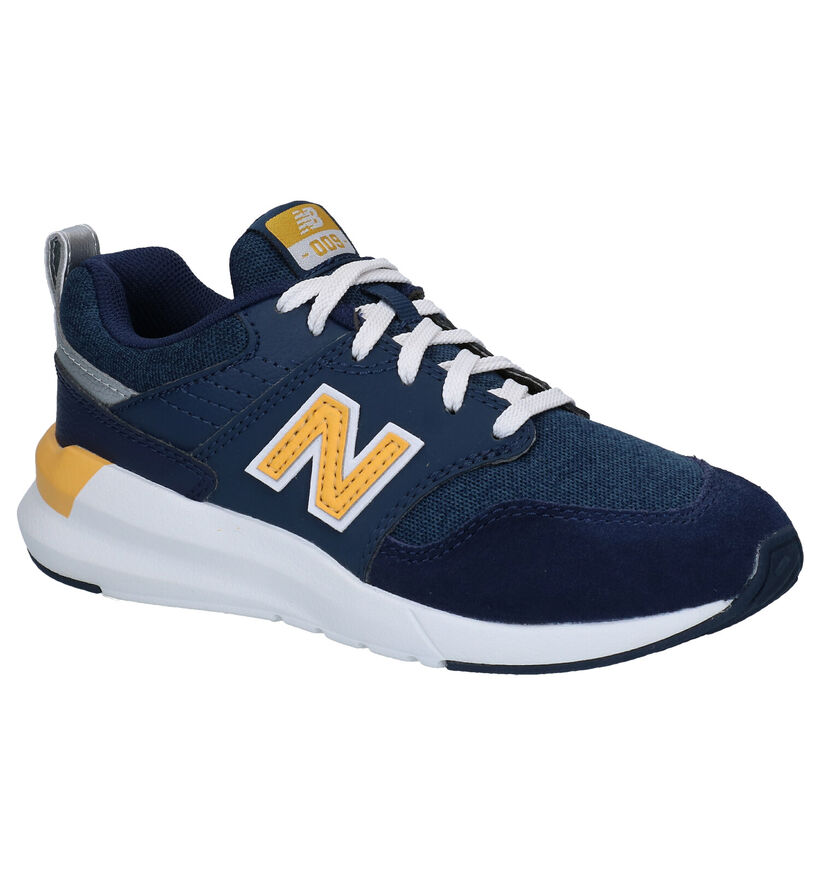 New Balance YS009 Baskets en Bleu en simili cuir (276829)