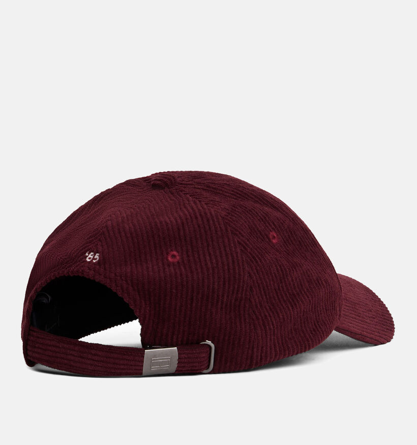 Tommy Hilfiger Flag 6 Panel Cord Casquette en Bordeaux pour hommes (362640)