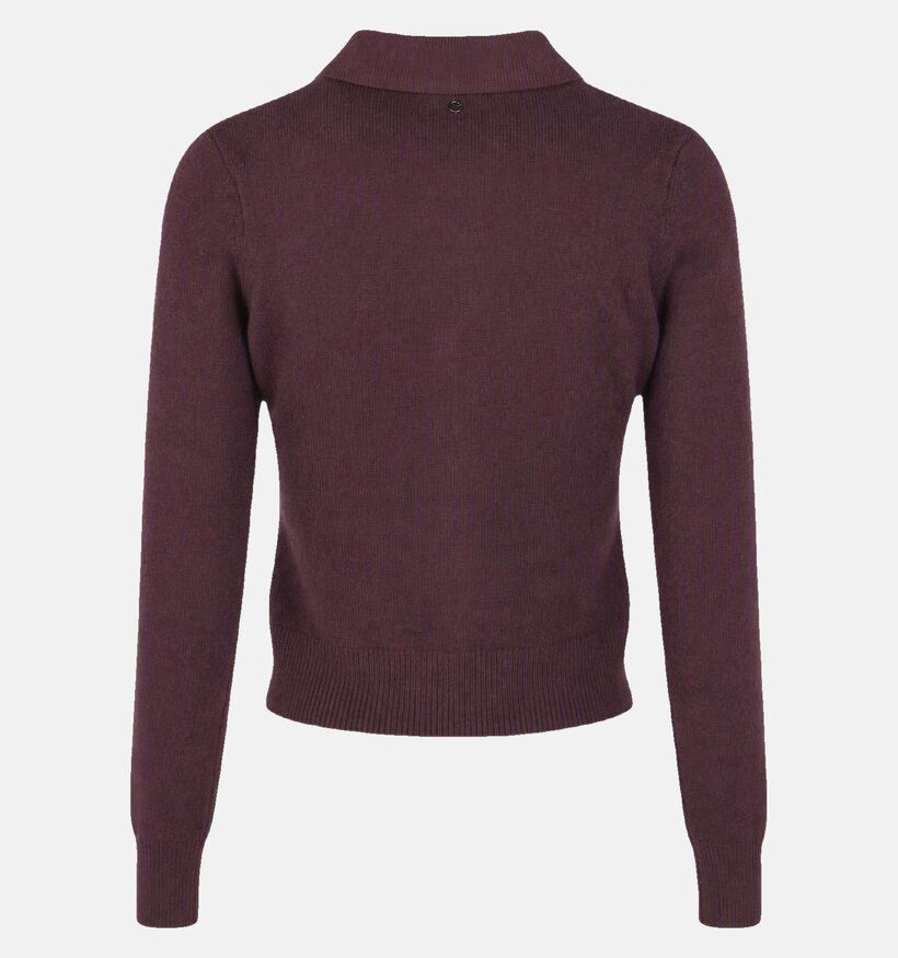 Guess Bordeaux Geruite Polotrui voor dames (381052)