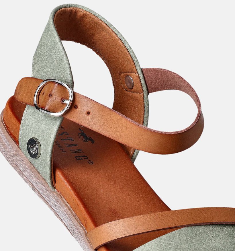 Mustang Kaki/Cognac Sandalen voor dames (353425)