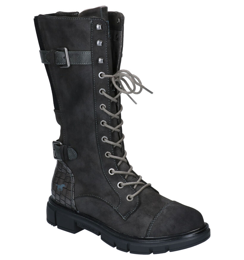 Mustang Bottes basses en Gris foncé en simili cuir (280949)