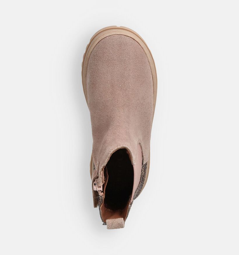 Milo & Mila Bottines Chelsea en Rose pour filles (363176)