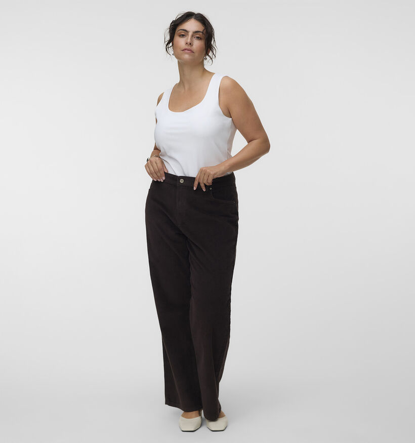 Vero Moda Curve Tessa Corduroy Donkerbruine Broek L32 voor dames (378119)