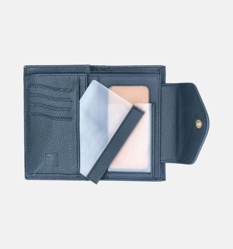 Crinkles Porte-monnaie à rabat en Bleu pour femmes (358513)