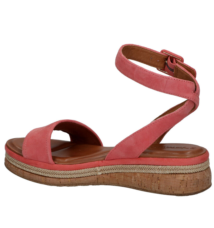 Tamaris Sandales compens&eacute;es en Rose en daim (289661)