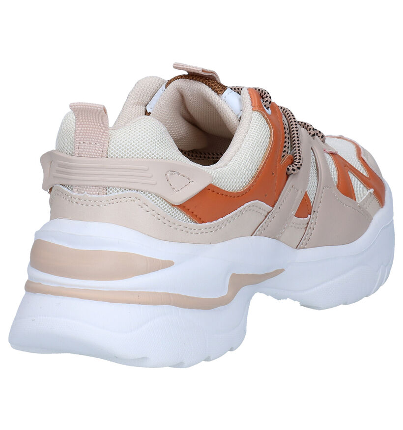 Milo & Mila Beige Sneakers in kunstleer (289883)