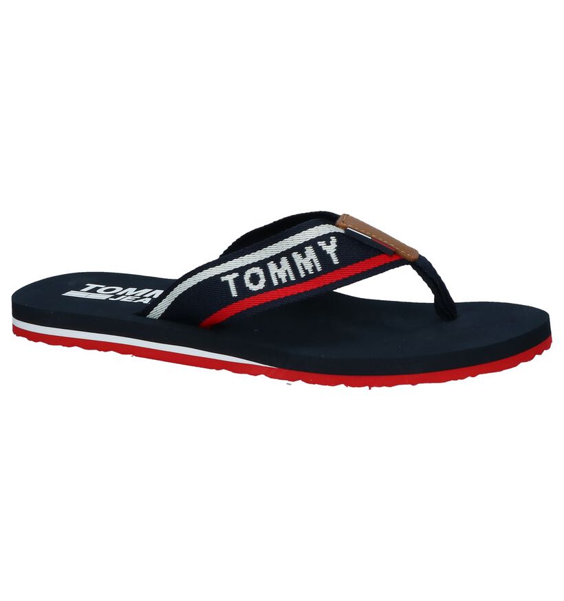 Donkerblauwe Teenslippers Tommy Hilfiger Mens Beach Sandal in stof (212299)