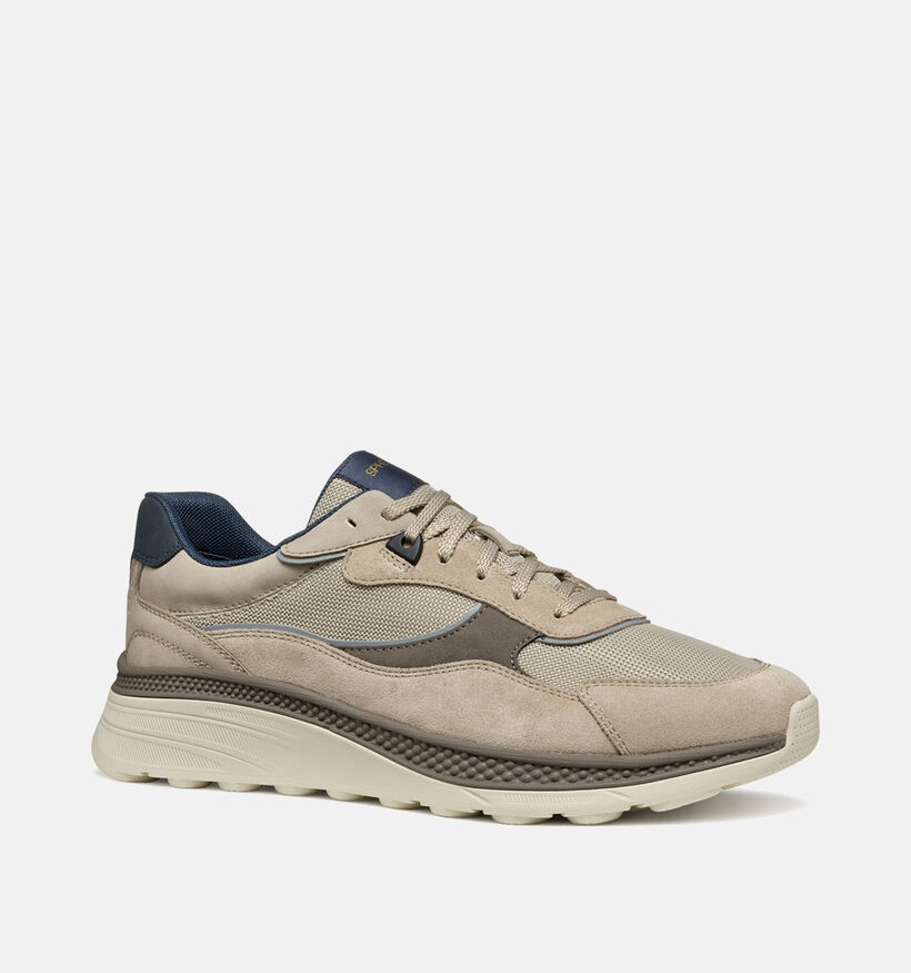 Geox Spherica Actif X1 Taupe Veterschoenen voor heren (351629) - geschikt voor steunzolen