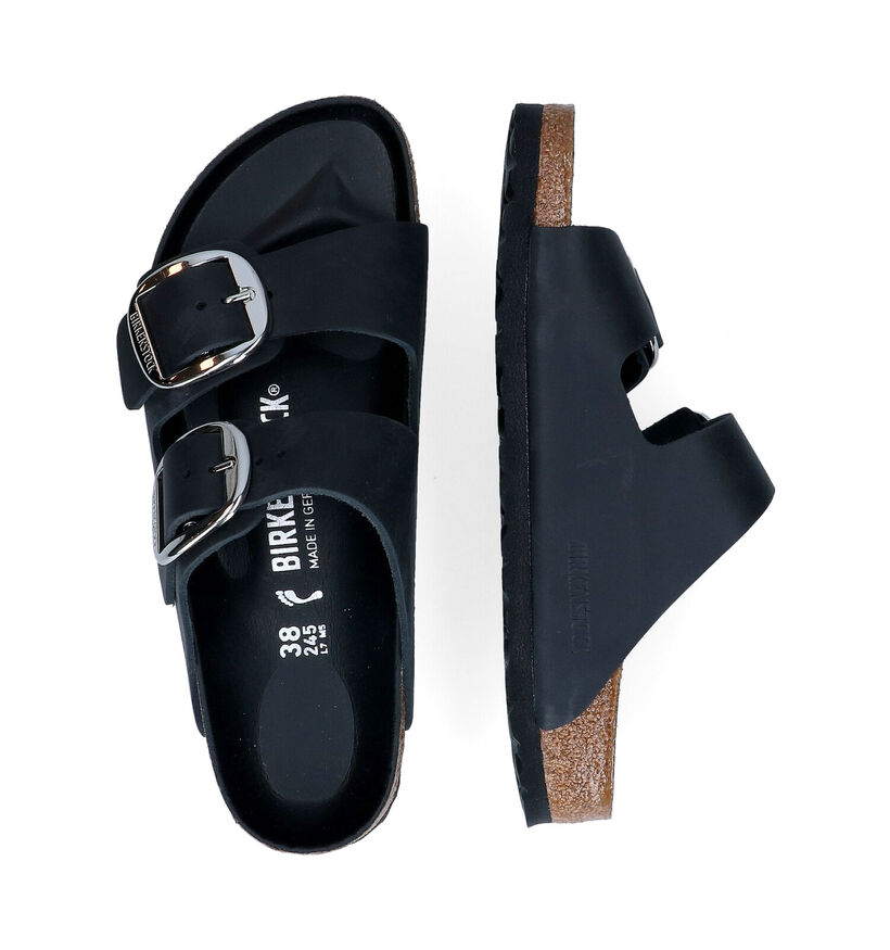 Birkenstock Arizona Big Buckle Nu-pieds en Noir en cuir (294834)