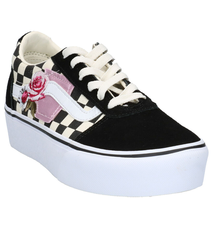 Vans Ward Platform Zwarte Skate Sneakers voor dames (317792)