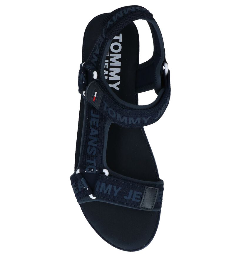 Tommy Jeans Sandales plates en Noir en textile (241768)