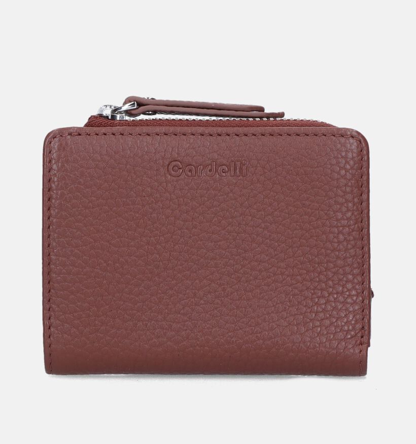 Euro-Leather Porte-monnaie zippé en Cognac pour femmes (343457)