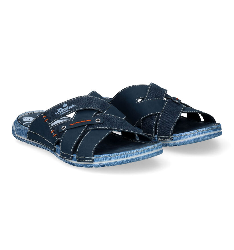 Rieker Blauwe Slippers in kunstleer (308588)