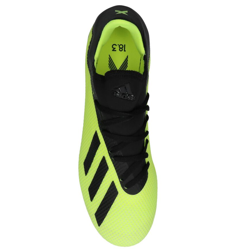 Zwart/Rode Voetbalschoenen adidas X 18.3 FG in kunstleer (236084)