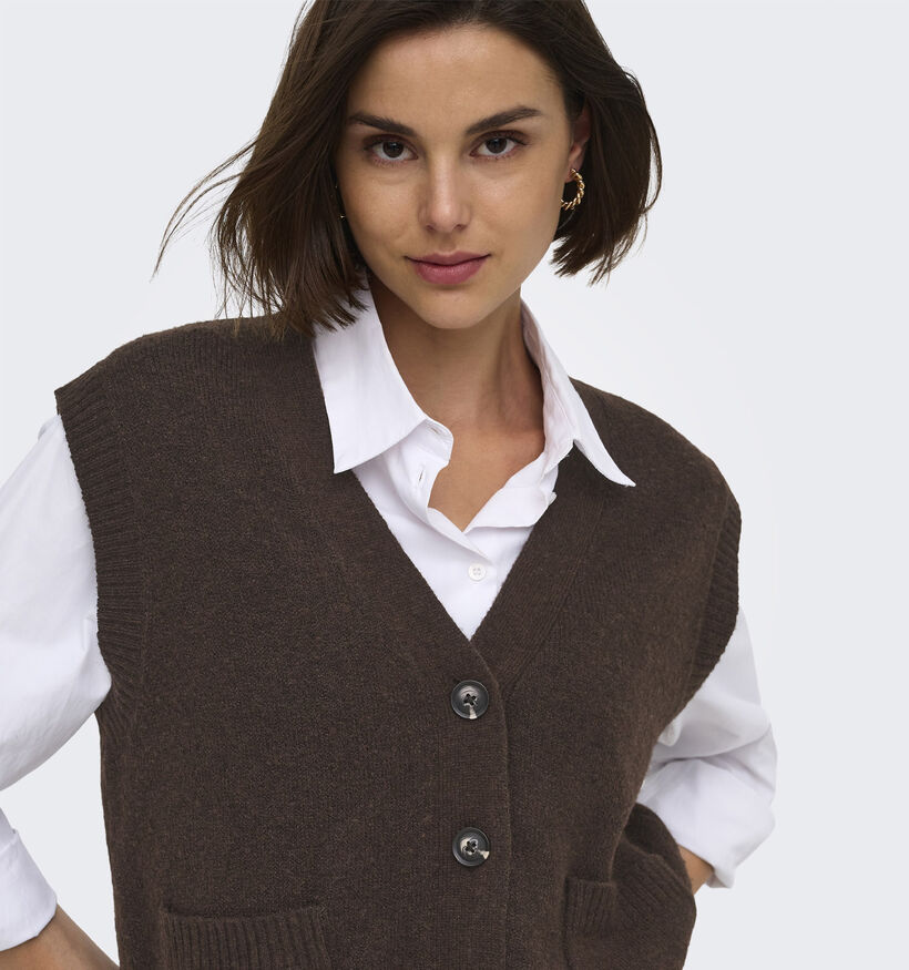 JDY Super Life Gilet en Brun fonc&eacute; pour femmes (378338)