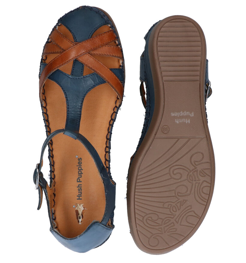 Hush Puppies Blauwe Sandalen in leer (296520)