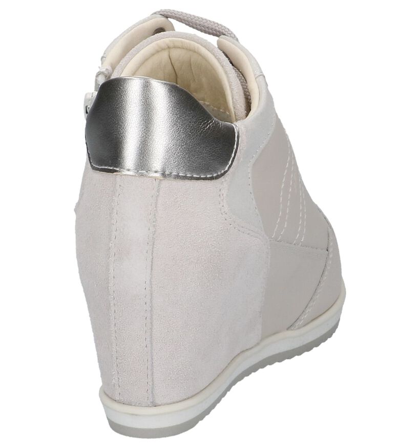 Ecru Sneakers met Sleehak Geox Illusion in kunstleer (212724)
