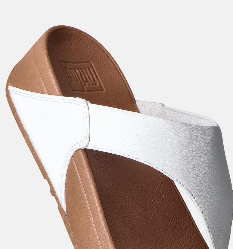 FitFlop Leather Toepost Witte Teenslippers voor dames (353640)