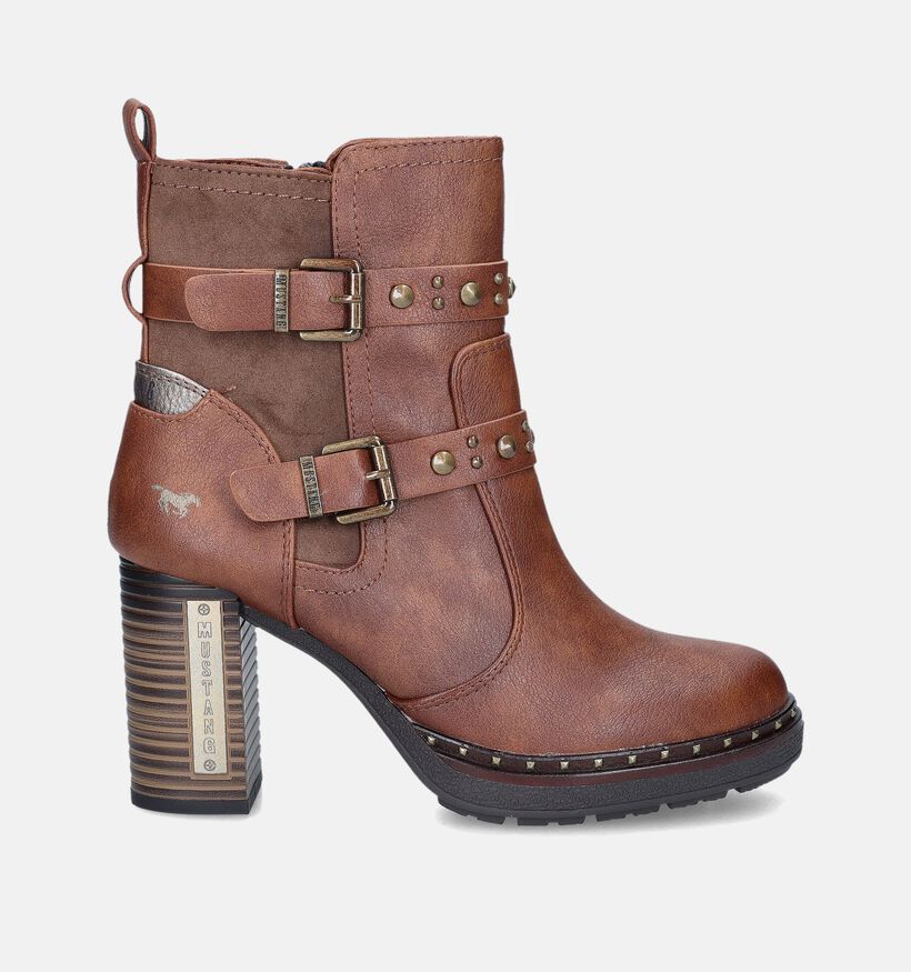 Mustang Cognac Enkellaarzen voor dames (347382)