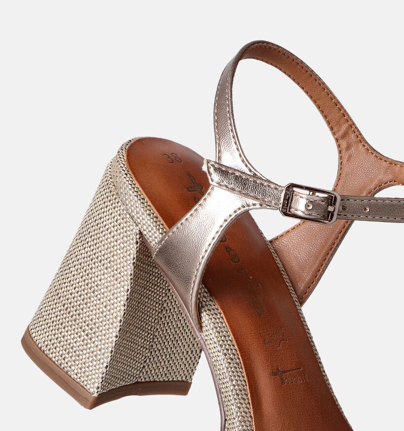 Tamaris Sandales avec talon carré en Bronze pour femmes (354388)