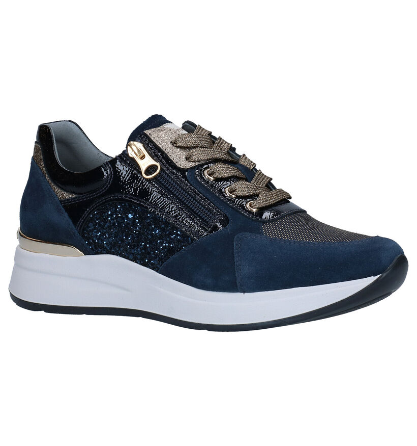 NeroGiardini Blauwe Sneakers in daim (278973)