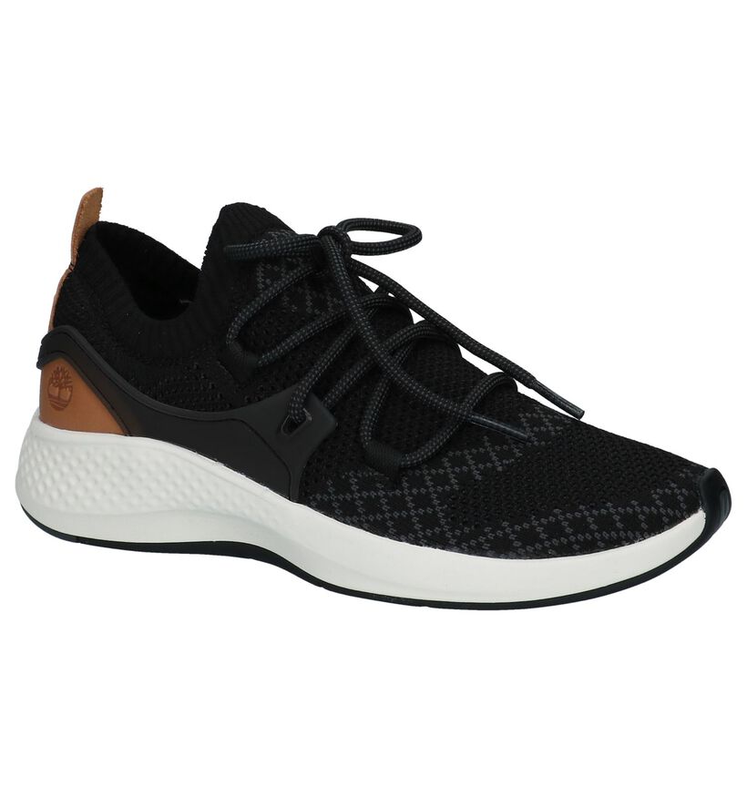 Lichtblauwe Lage Sportieve Sneakers Timberland Flyroam Go Knit Chukka in stof (212240)