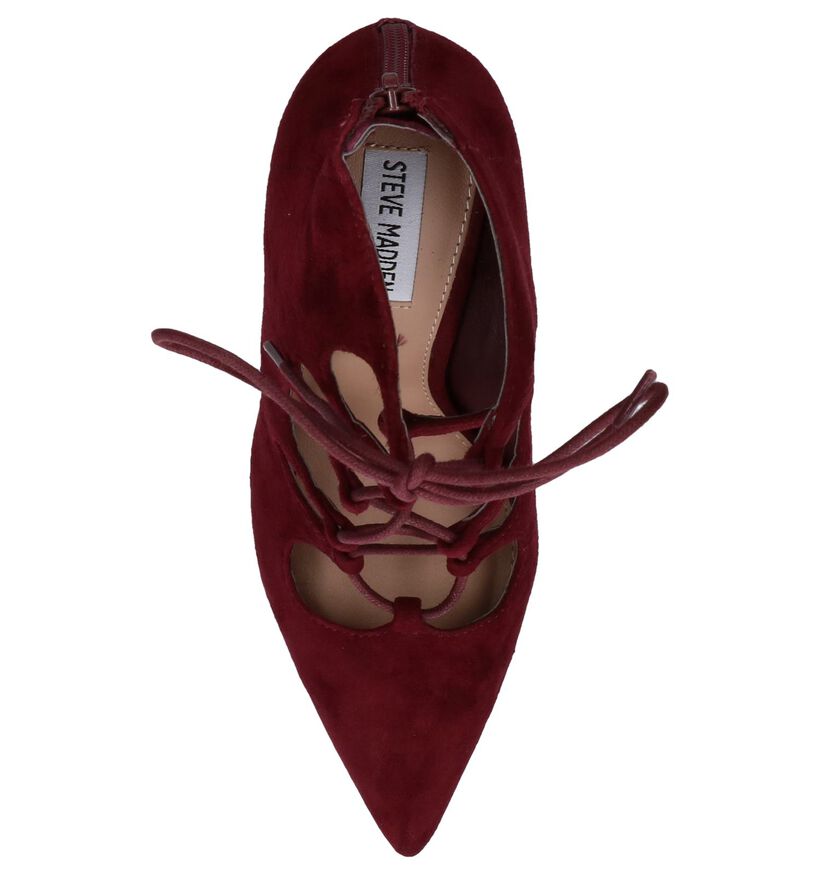 Steve Madden Delightful Bordeaux Enkellaarzen in daim (236913)