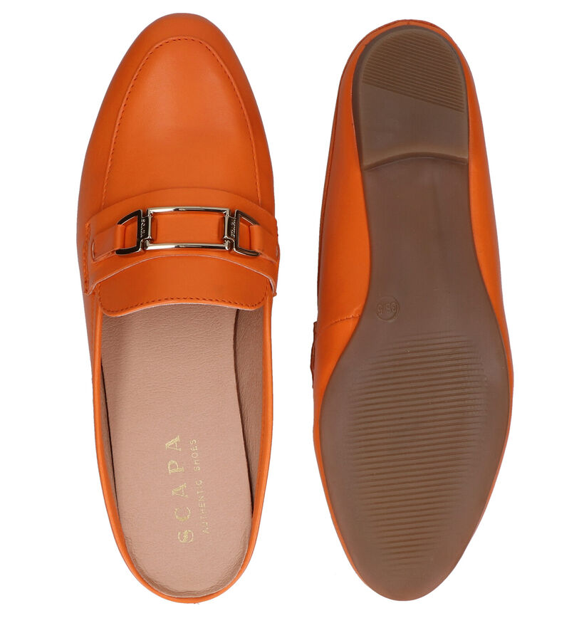 Scapa Nu-pieds plates en Orange en cuir (288860)