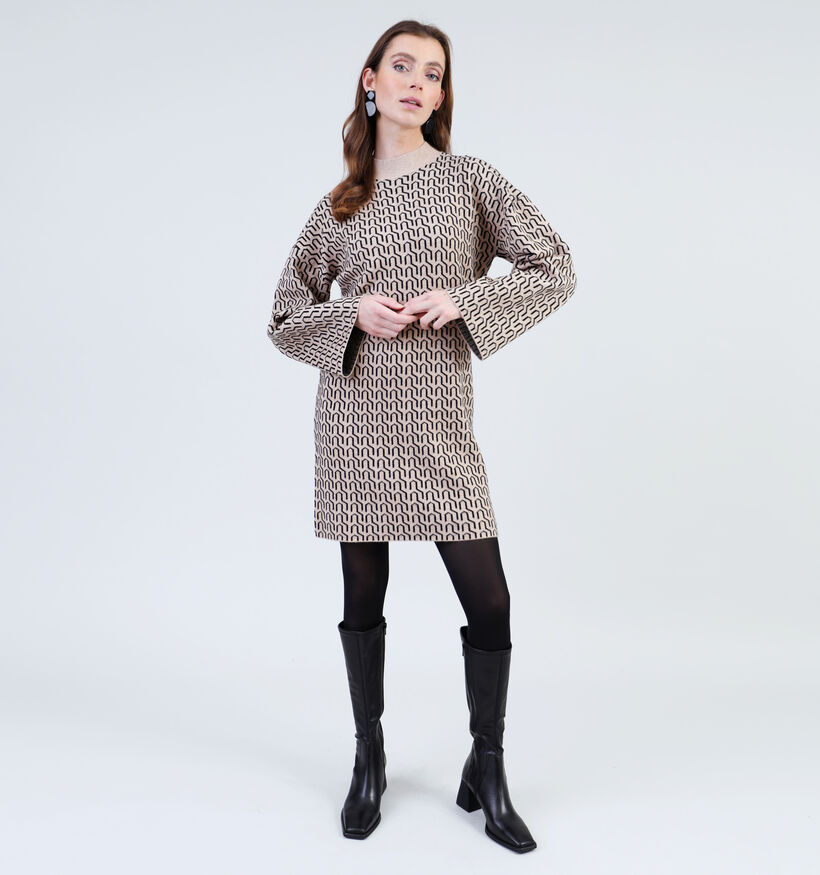 Vero Moda Goldneedle Art Bruine Trui Jurk voor dames (340562)