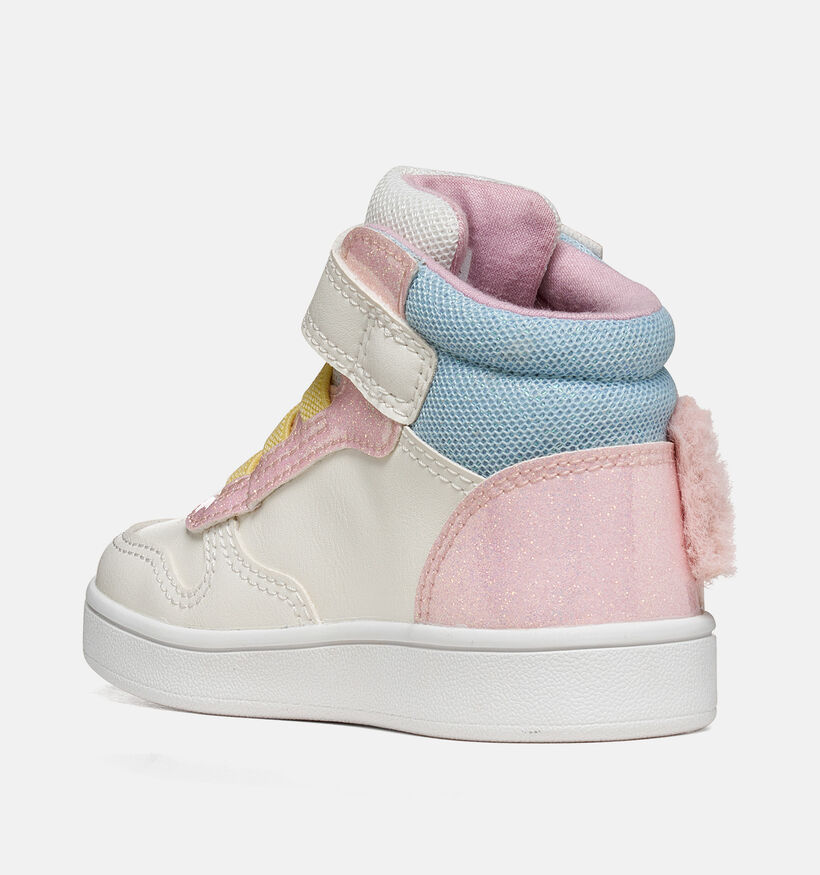 Geox Eclyper Baskets montantes en Blanc pour filles (376252) - pour semelles orthop&eacute;diques