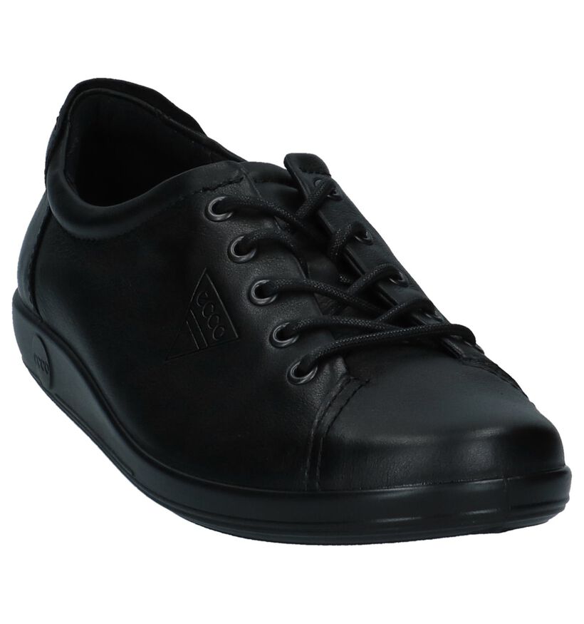 Ecco Soft 2.0 Chaussures à Lacets en Noir pour femmes (270019) - pour semelles orthopédiques