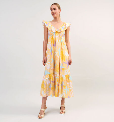 Robe longue jaune