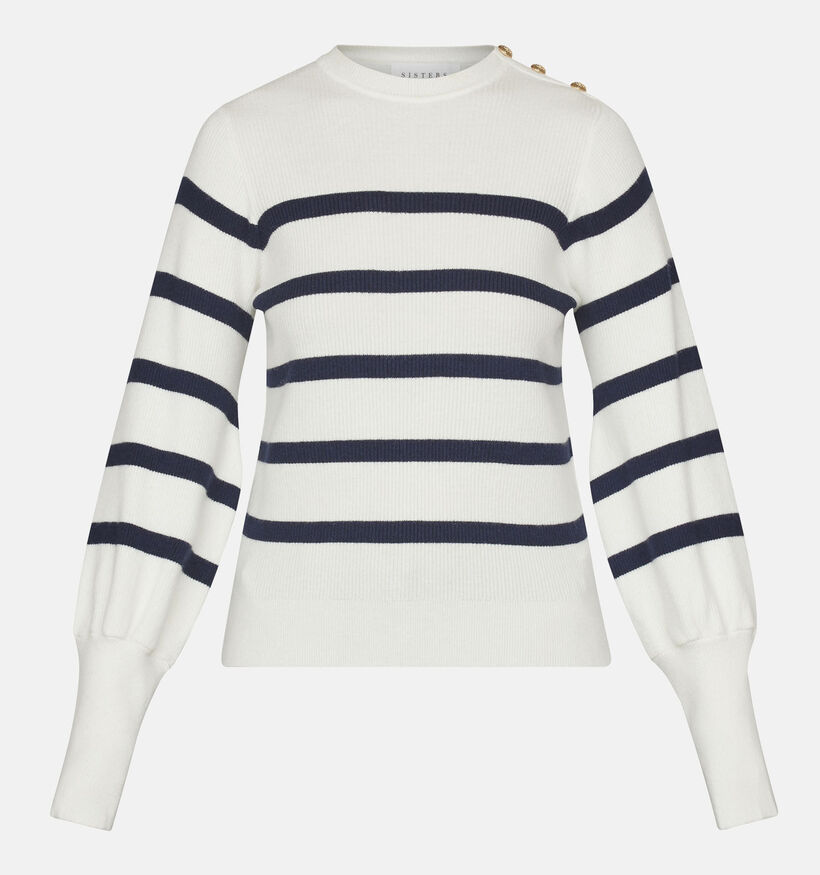 SISTERS POINT Witte Trui met strepen voor dames (356276)