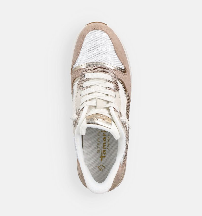 Tamaris Comfort Donkerbeige Veterschoenen voor dames (367851) - geschikt voor steunzolen