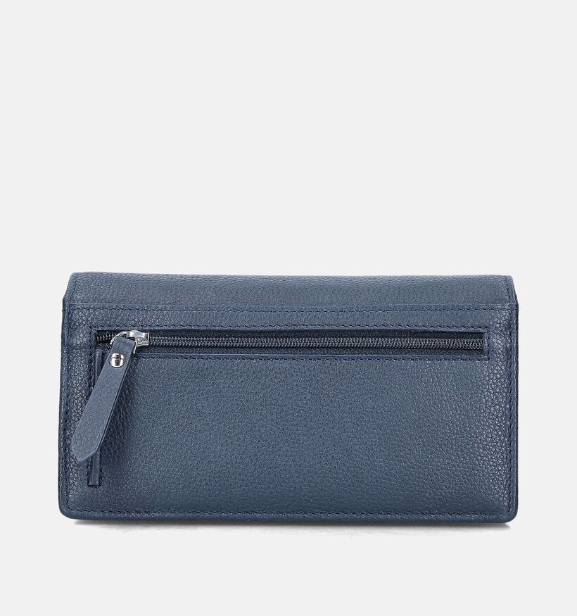 Euro-Leather Blauwe Overslagportemonnee voor dames (353524)