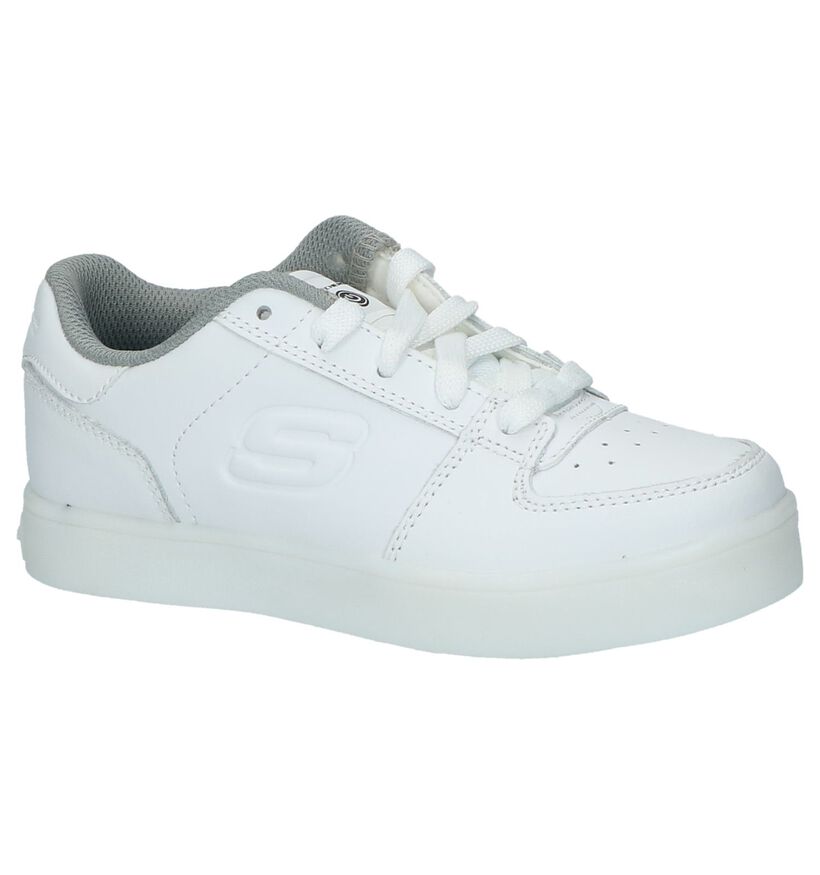 Witte Skechers Lage Sneakers met Lichtjes in kunstleer (210344)