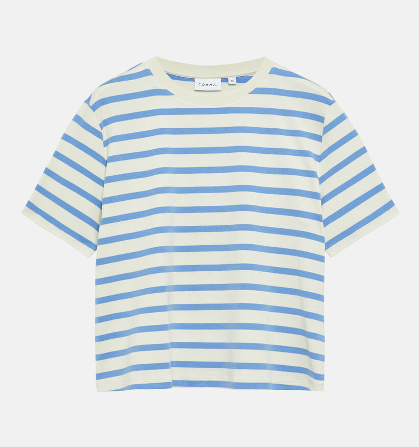 comma T-shirt en Blanc/Bleu pour femmes (373284)