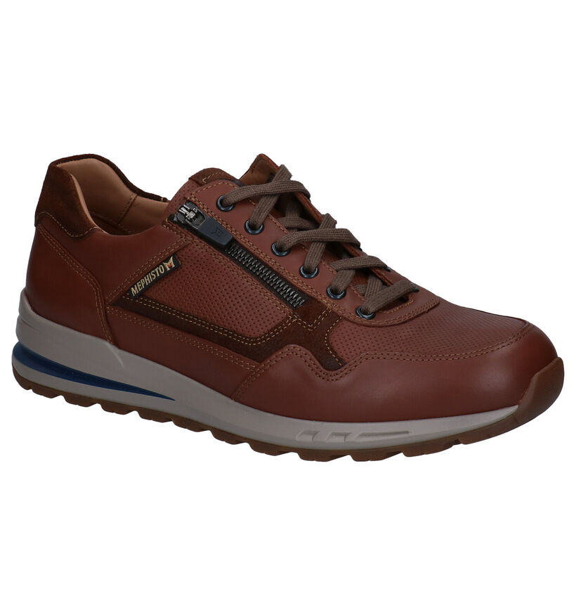 Mephisto Bradley Randy Cognac Veterschoenen voor heren (354624) - geschikt voor steunzolen