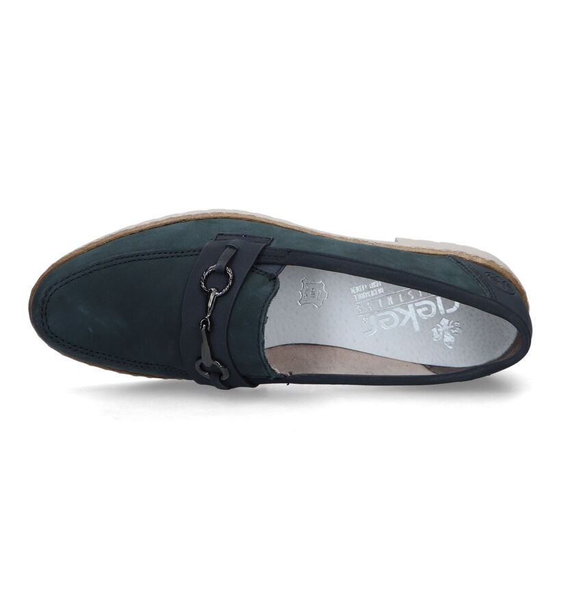Rieker Blauwe Loafers in daim (320223)