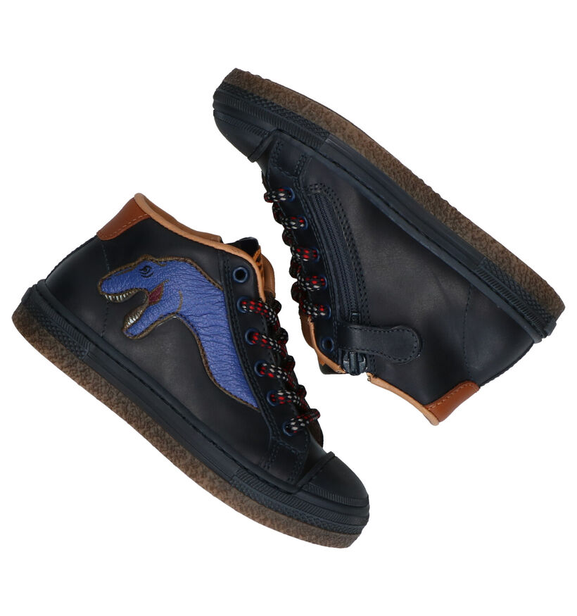 STONES and BONES Liset Chaussures Hautes en Bleu en cuir (295164)
