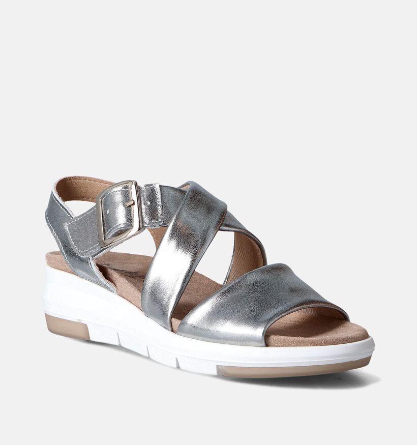 Solemade Maira Zilveren Sandalen voor steunzolen voor dames (355741) - geschikt voor steunzolen