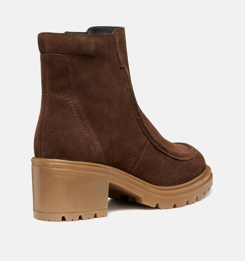 Geox Damiana Donkerbruine Enkellaarzen voor dames (360125)