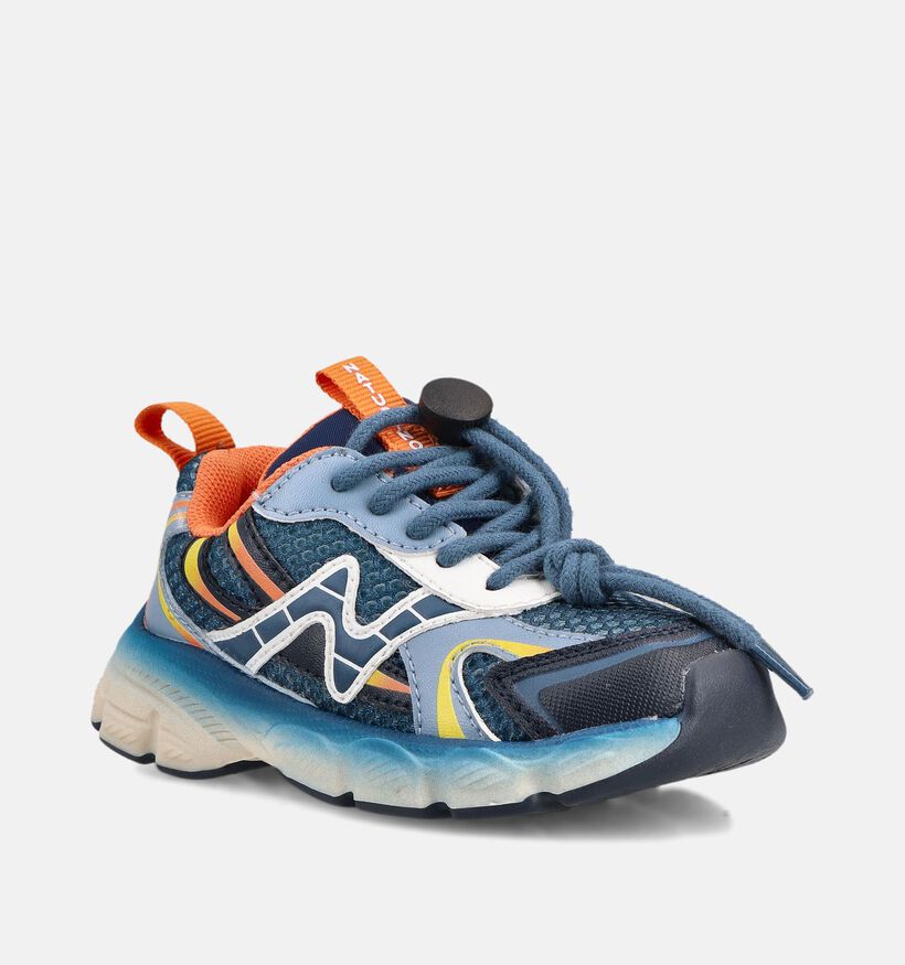 Naturino Wave Blauwe/Multi Sneakers voor jongens (377260) - geschikt voor steunzolen
