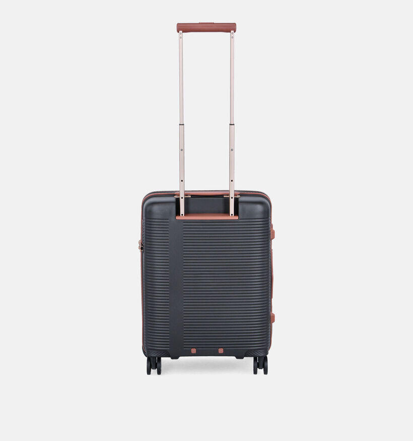Origin Zwarte/Cognac Reiskoffer Handbagage voor dames, heren (376172)