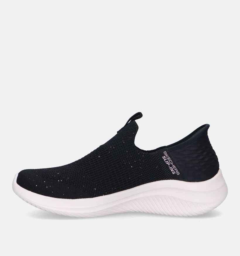 Skechers Slip-ins Ultra Flex 3.0 Shiny Night Zwarte Slip-on Sneakers voor dames (334192) - geschikt voor steunzolen