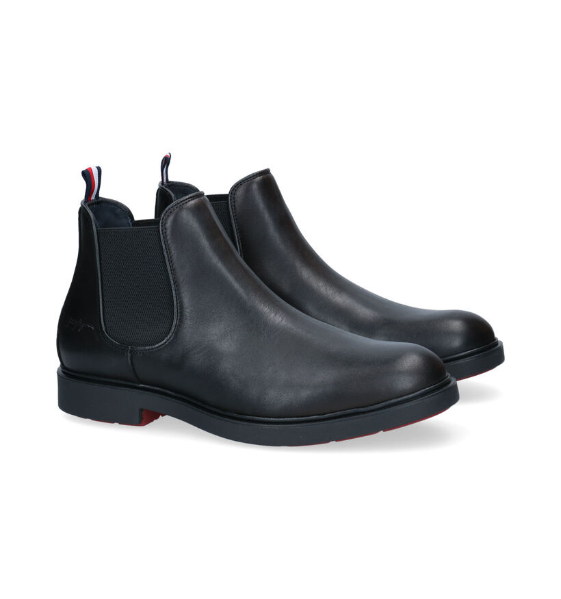 Tommy Hilfiger Elevated Zwarte Chelsea Boots in leer (296052)